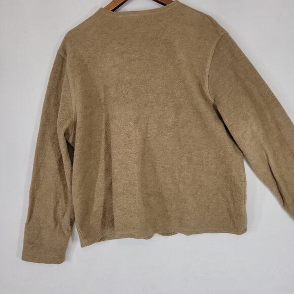 Vintage Chicos Sweater Womens Sz Large Beige Button Up Long Sleeve Grandma Warm - Picture 13 of 15
